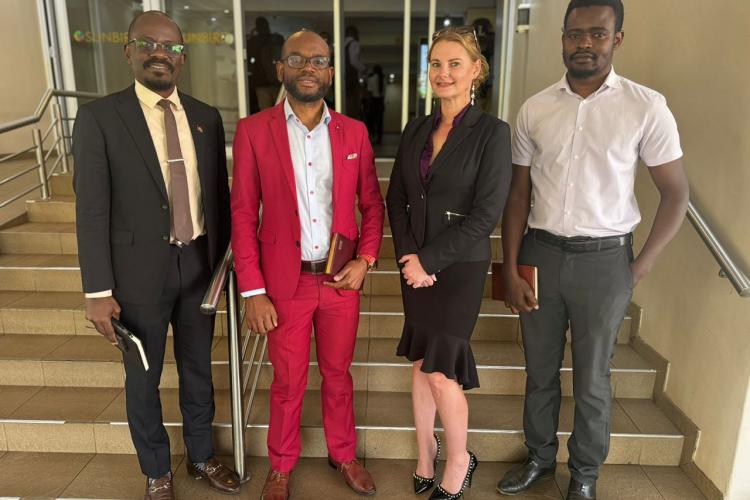 Maria Seedat, Oracle's Territory Manager with Idias's Joel Mvula, Edwin Saidi and Brian Malola